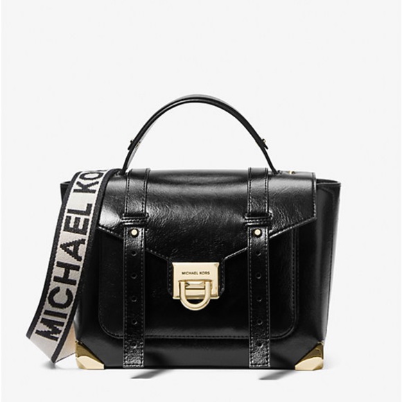 MICHAEL KORS Manhattan Medium Patent Satchel Crossbody - Picture 1 of 3